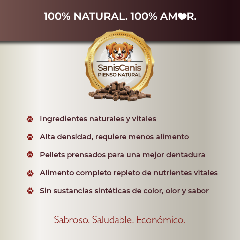 Pienso prensado natural - cachorros - 5 KILOS